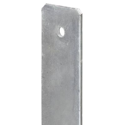 vidaXL Gjerdespyd 6 stk sølv 12x6x60 cm galvanisert stål