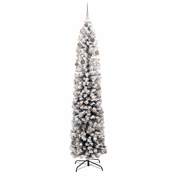 vidaXL Kunstig juletre med 300 LED gr&oslash;nn 210 cm PVC og st&aring;l og plast