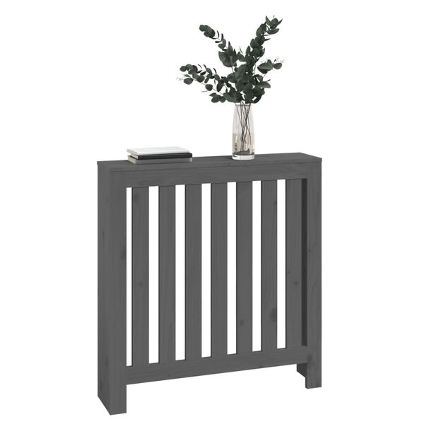vidaXL Radiatordeksel grå 79,5x19x84 cm heltre furu