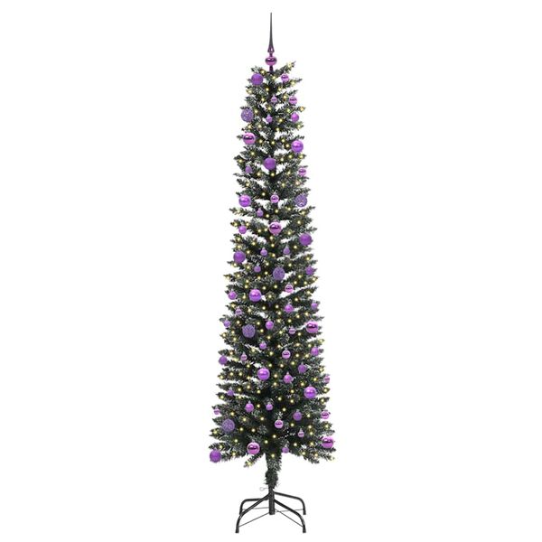 vidaXL Kunstig juletre med 300 LED gr&oslash;nn 210 cm PVC og plast og st&aring;l