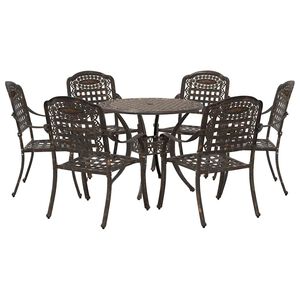 vidaXL Hage Spisegruppe 7 pcs Bronse Aluminium