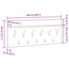 vidaXL Vegghengt kleshenger Hvit 100 x 40 x 12 cm Konstruert tre