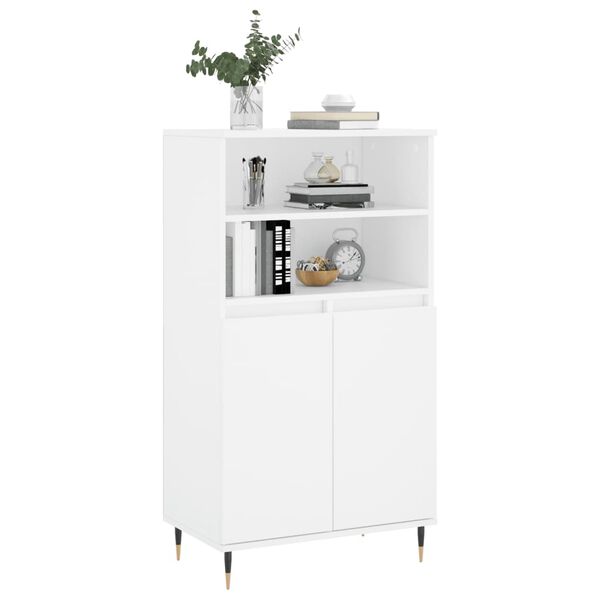 vidaXL Highboard hvit 60x36x110 cm konstruert tre