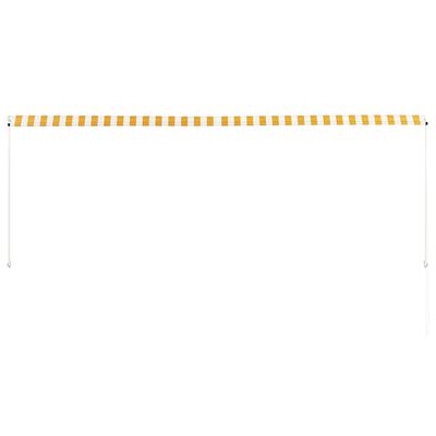 vidaXL Uttrekkbar markise 350x150 cm gul og hvit