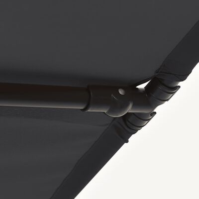 vidaXL Parasoll med aluminiumsstang 2x1,5 m svart