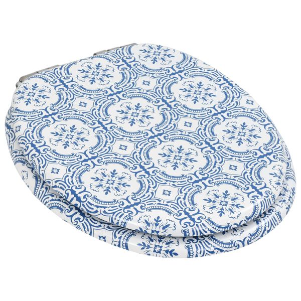 vidaXL Toalettsete med myk lukkefunksjon 2 stk MDF porselendesign