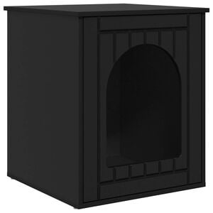 vidaXL Katt Hus Svart 53 x 52 x 62 cm Konstruert tre