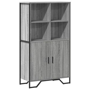 vidaXL Highboard gr&aring; sonoma 79,5x35,5x137,5 cm konstruert tre