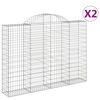 vidaXL Gabionkurver buede 2 stk 200x30x140/160 cm galvanisert jern
