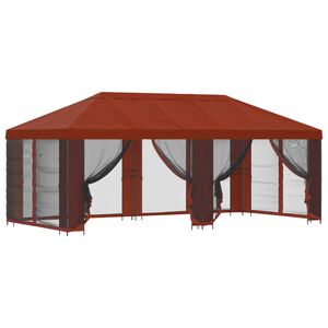 vidaXL Hagepaviljong med sidevegger 6 x 3 m Terrakotta