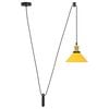vidaXL Pendellampe h&oslash;ydejusterbar E27 glans gul &Oslash; 22 cm metall