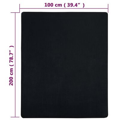 vidaXL Jerseylaken svart 100x200 cm bomull