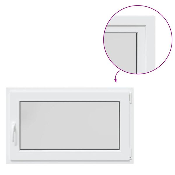 vidaXL Kjellervindu "RISOR" 100x60 cm vipp-og-sving DIN høyre hvit