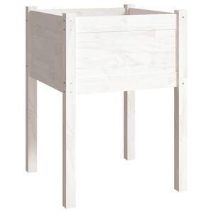 vidaXL Plantekasse hvit 50x50x70 cm heltre furu