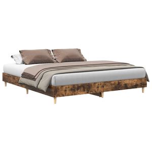 vidaXL Sengeramme uten madrass r&oslash;kt eik 160x200 cm konstruert tre