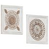 vidaXL Kunst Dekor 2 pcs Brun og hvit 40 x 40 x 1,5 cm Konstruert tre