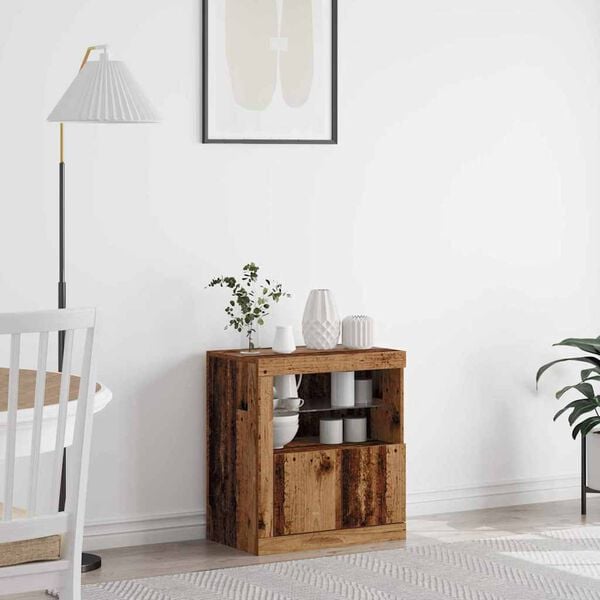 vidaXL LED sideboard Brun 60,5 x 37 x 67 cm Konstruert tre