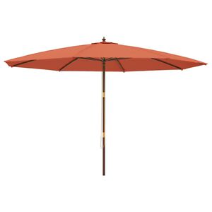 vidaXL Hageparasoll med trestang terrakotta 400x273 cm