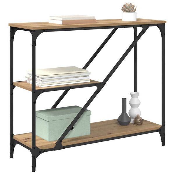 vidaXL Konsollbord Artisan Eik 88,5 x 30 x 75 cm Konstruert tre