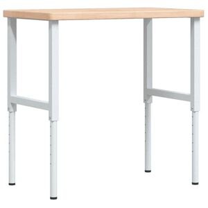 vidaXL Arbeidsbenk 100x60x(73-99,5) cm heltre eik rektangul&aelig;r