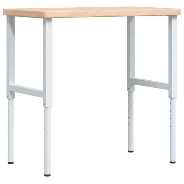 vidaXL Arbeidsbenk 100x60x(73-99,5) cm heltre eik rektangul&aelig;r