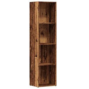 vidaXL Bokhylle gammelt tre 36x30x143 cm sponplate