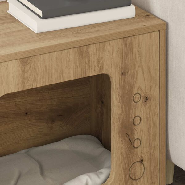 vidaXL Katt Hus Kunstnerisk Eik 51 x 30 x 42,5 cm Konstruert tre