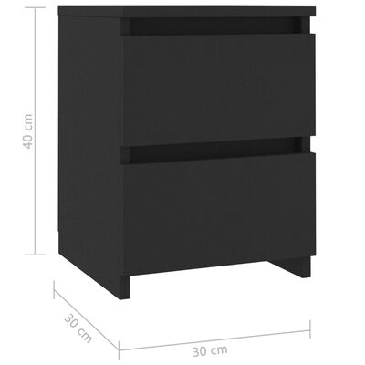 vidaXL Nattbord 2 stk svart 30x30x40 cm sponplate