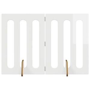 vidaXL Folding Pet Fence 2 pcs H&oslash;gglans Hvit 100,5 x 38 x 70 cm