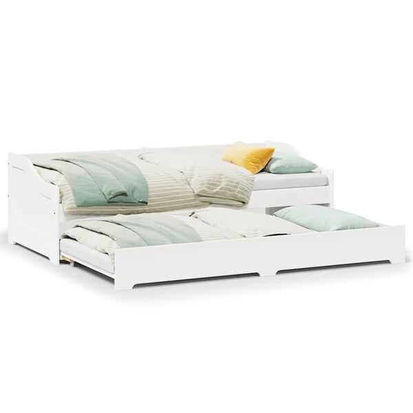 vidaXL Daybed med trille uten madrass IRUN hvit 90x200 cm