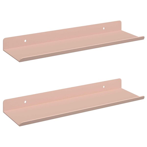 vidaXL Flytende hylle Veggmontert 2 pcs Rosa 30 x 9 x 2,5 cm St&aring;l