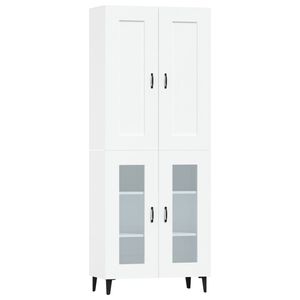 vidaXL Highboard hvit 69,5x34x180 cm konstruert tre