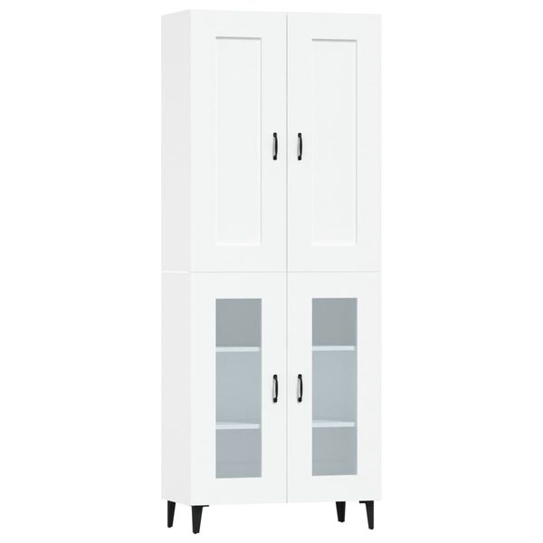 vidaXL Highboard hvit 69,5x34x180 cm konstruert tre