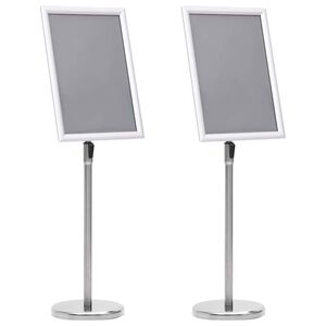 vidaXL Plakatstativer 2 stk. s&oslash;lv 45 x 32,7 x 108 cm Aluminium