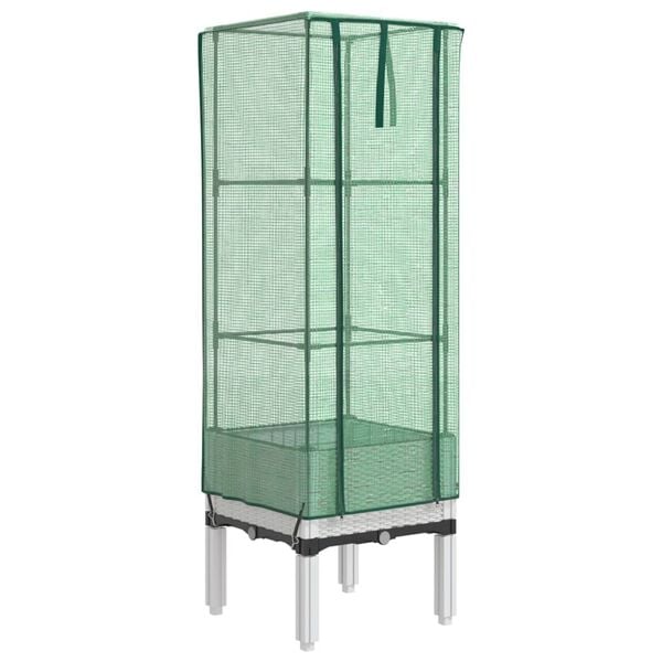 vidaXL H&oslash;yseng med drivhustrekk rottingutseende 40x40x140 cm