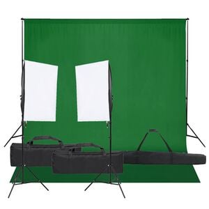 vidaXL Fotostudiosett med lyssett og bakgrunn