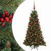 vidaXL Kunstig juletre med julekuler 150 cm 150 LED-lys Varmhvit