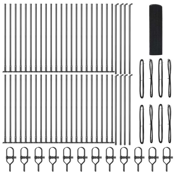 vidaXL Gjerdep&aring;le Gr&aring; 100 x 0,5 m (25 x 25 mm mesh) St&aring;l og PVC