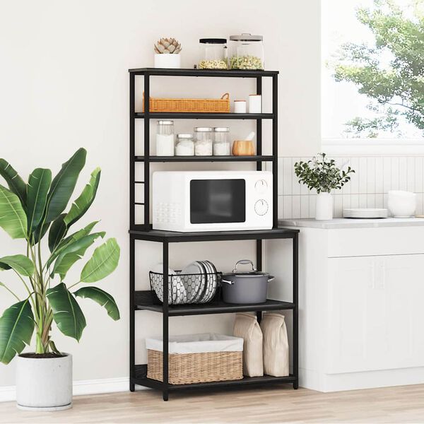 vidaXL Kj&oslash;kkenskap Svart Eik 80 x 40 x 168 cm Konstruert tre