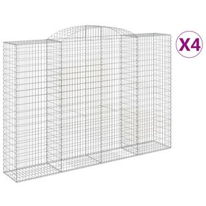 vidaXL Gabionkurver buede 4 stk 300x50x200/220 cm galvanisert jern