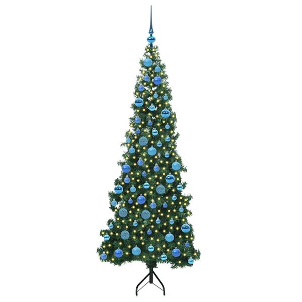 vidaXL Hj&oslash;rne Kunstig Jul Tre med 300 LED gr&oslash;nn 180 cm PVC og metall