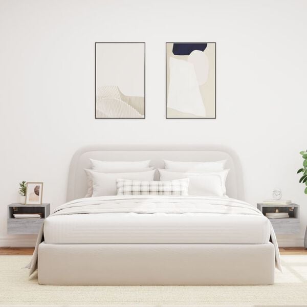 vidaXL Vegghengt TV-benk 2 stk gr&aring; sonoma 40x30x30 cm konstruert tre