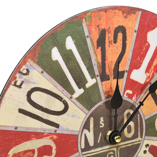 vidaXL Veggklokke flerfarget 30 cm MDF