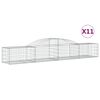 vidaXL Gabionkurver buede 11 stk 300x50x40/60 cm galvanisert jern