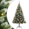vidaXL Kunstig Hengslet Juletre med Flocket Sn&oslash; 150 LED-lys Varmhvit