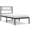vidaXL Sengeramme i metall med hodegavl svart 100x190 cm