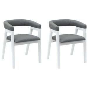 vidaXL Spisestoler 2 stk. Solid Gummitre Hvit 54 x 57 x 73 cm