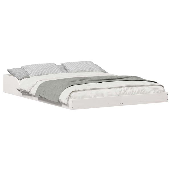 vidaXL Sengestamme Hvit 120 x 200 cm Massiv furu