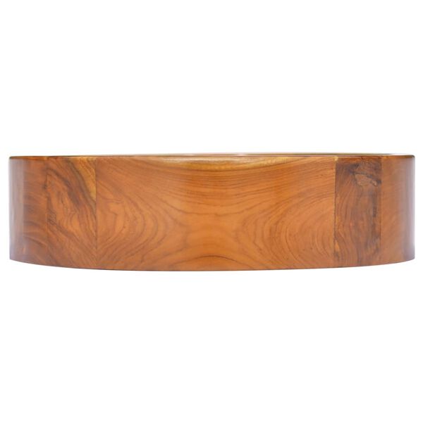 vidaXL Vask heltre teak Φ40x10 cm