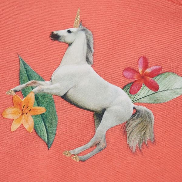 T-skjorte for barn med korte ermer korall 128